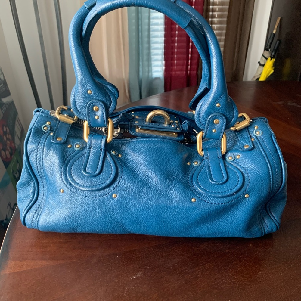 Classic Blue Chloé Leather Paddington Handbag